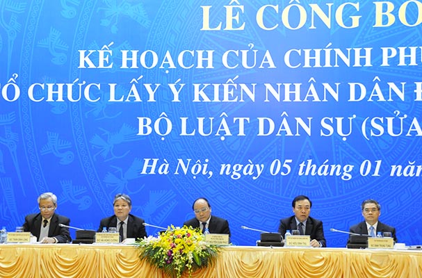 Lễ công bố Kế hoạch của Chính phủ về việc tổ chức lấy ý kiến Nhân dân đối với dự thảo Bộ luật Dân sự (Sửa đổi)