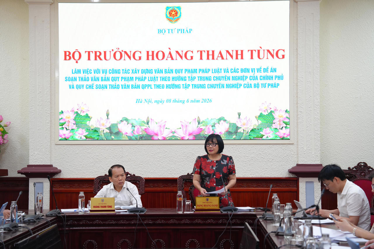 Thứ trưởng Đặng Ho&agrave;ng Oanh ph&aacute;t biểu.