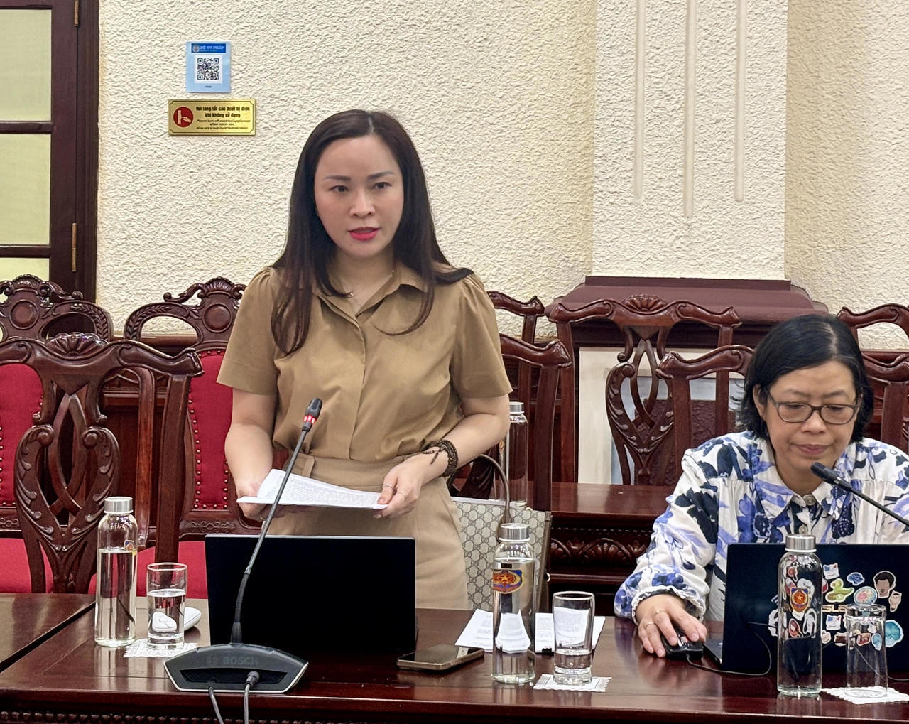 Vụ trưởng Vụ Kế hoạch - Tài chính (Bộ KH&CN) Hoàng Thị Phương Lựu phát biểu tại buổi thẩm định.